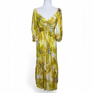 Gorgeous Farm Rio Yellow Floral Maxi dress!
